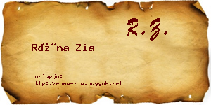 Róna Zia névjegykártya